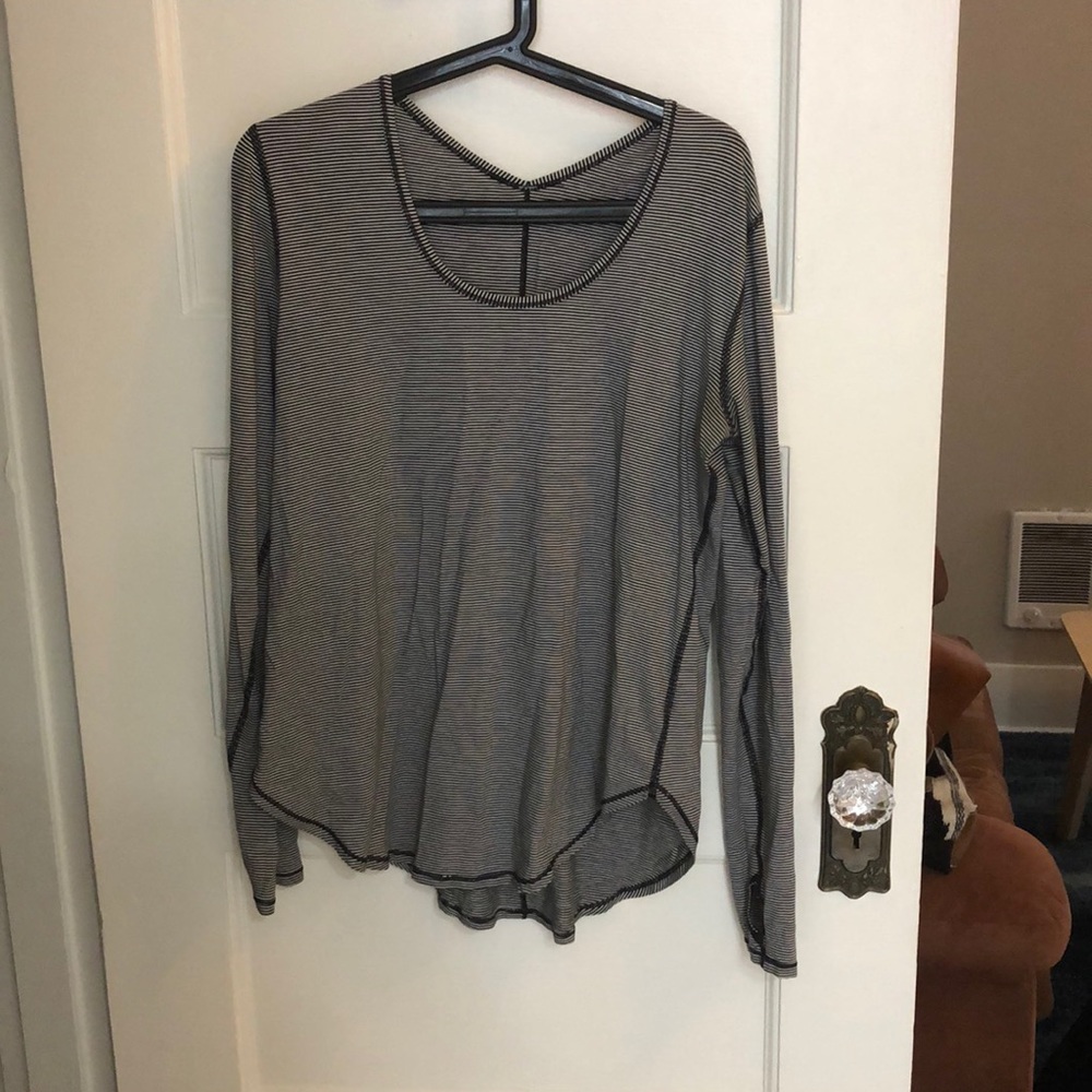 Lulu lemon size 8 striped long sleeve workout top